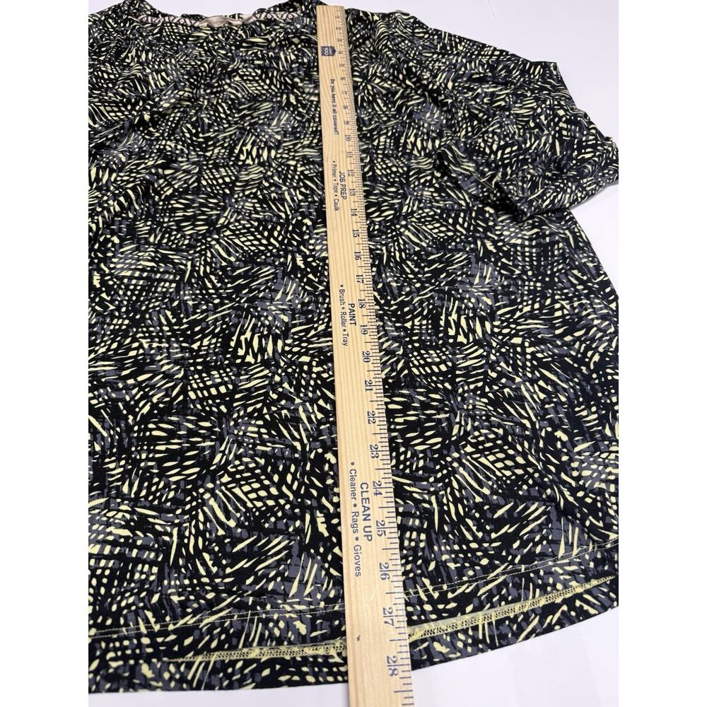 Soft Surroundings 3xl Tunic Green Yellow Black Comfy Stretchy Short Sleeve - Picture 2 of 6